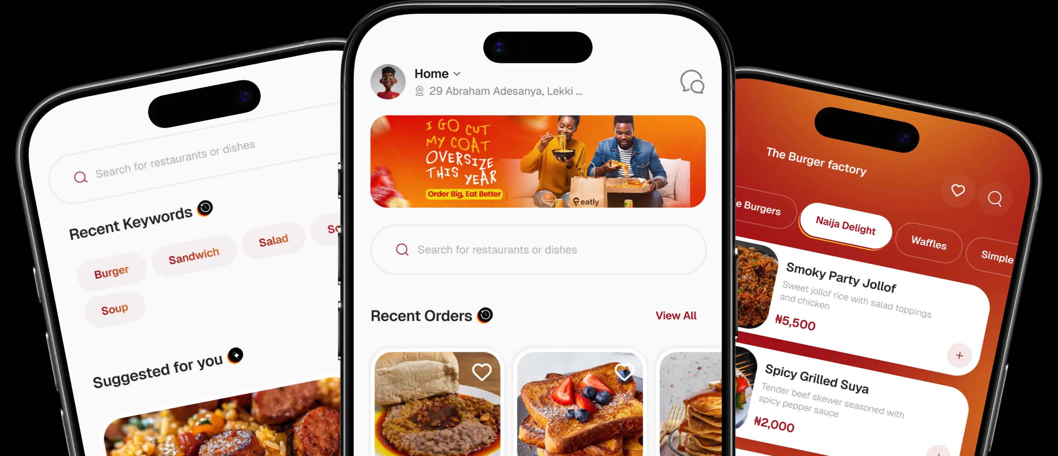 Eatly app screens